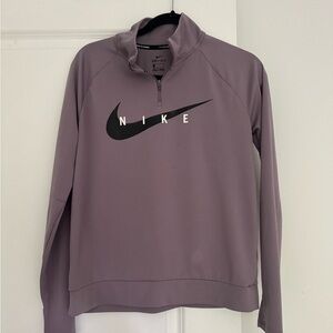 Nike women’s Dri-Fit purple long sleeve logo running athletic shirt top Small